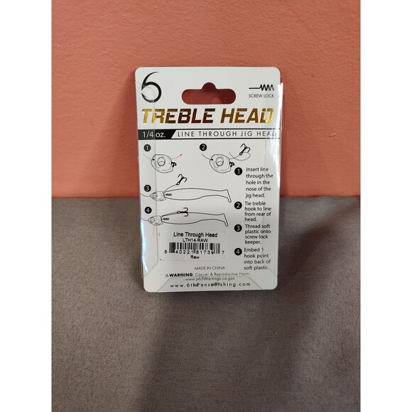 Treble Head Line Through Jig Head Screw Lock 1/4 oz. 3 Pack - Picture 2 of 2